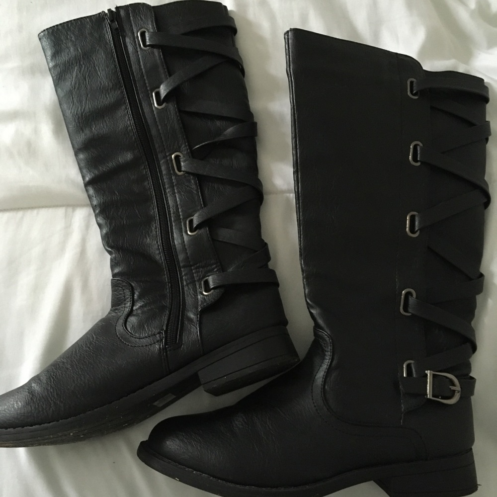 Knee high black boots